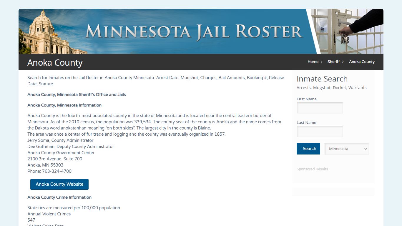 Anoka County | Jail Roster Search - MinnesotaJailRoster.com